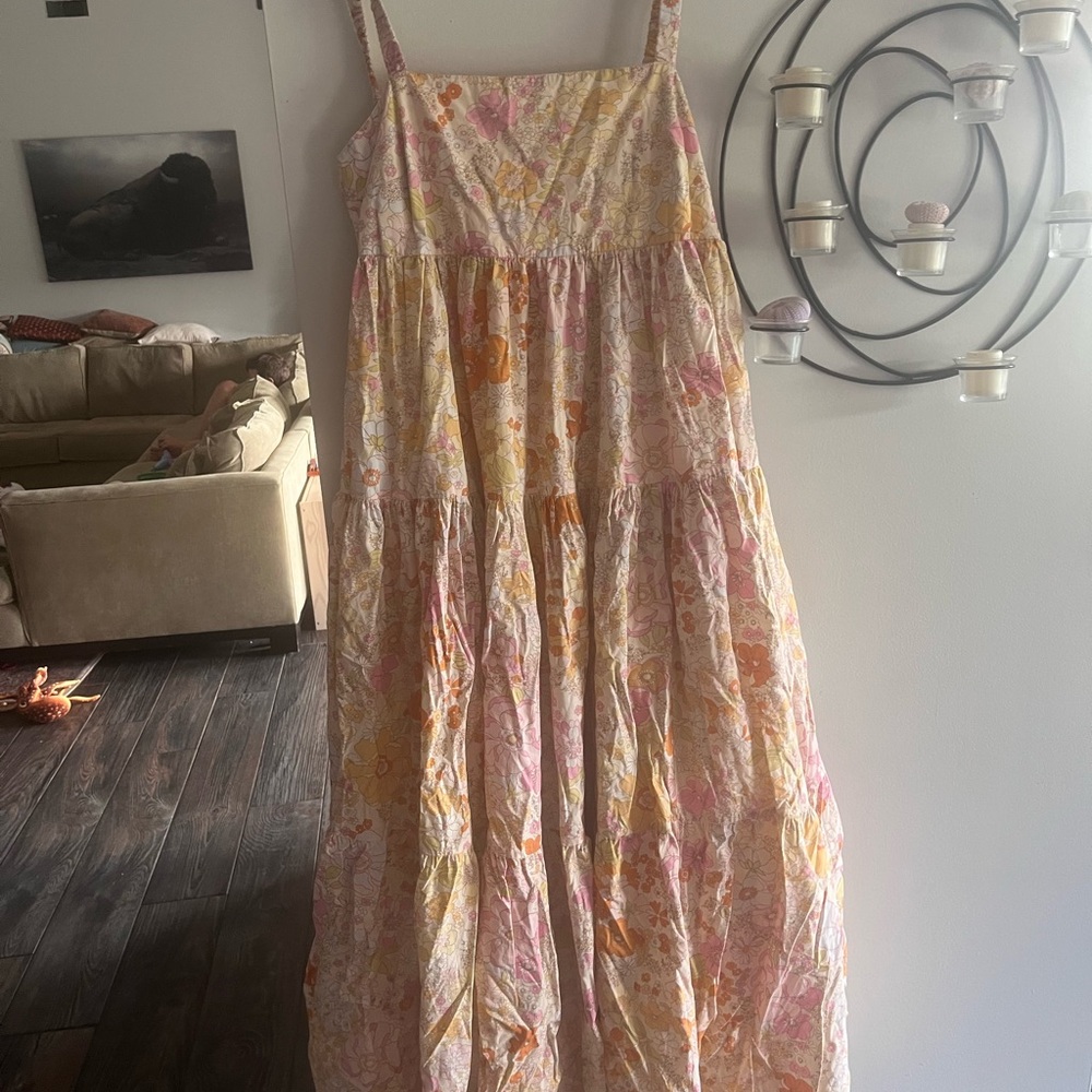 Free People Floral Maxi Dress - Pink, Orange, Yellow